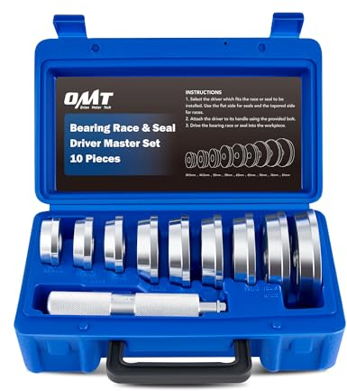 Orion Motor Tech Bearing Press Kit, 10pc Bearing Race and Seal Driver Set with Seal Driver and 9 Bearing Adapters, Seal Installer Bearing Driver Kit for Bearing Installation, with Blue Case