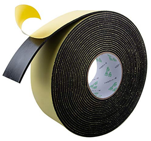 ToLanbbt High Density Foam Insulation Tape Adhesive Rubber Strip, Seal, Door Insulation Tape Weatherstrip, Waterproof, HVAC, Pipes, Foam Strips Air Conditioning, Weather Stripping (33Ft x 1/8 x 2)