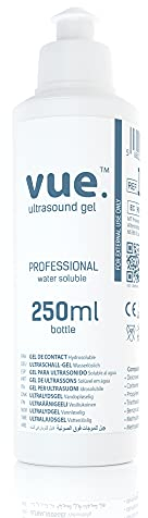 Gel per ultrasuoni Vue - Flacone da 250 ml / 1L / 5L di gel trasparente per trasmissione conduttiva per macchine ad ultrasuoni (Flacone da 250ml)
