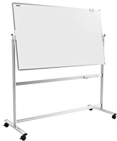 ALLboards Mobiles Whiteboard 180x120cm Magnettafel, Fahrbare Drehtafel, Beidseitig, Magnetisch, Trocken Abwischbar