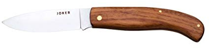 Joker NB79 Kolben Taschenmesser mit Bubingaholzgriff und 420 Edelstahlklinge 9 cm, Angelgerät, Jagd-, Camping- und Wanderwerkzeug