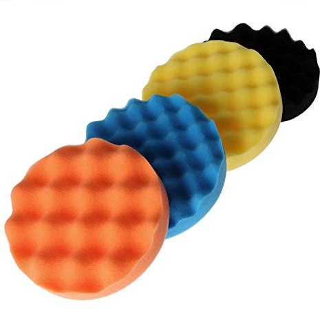 Xianglaa-Buenas almohadillas para pulir, 4pcs esponja de pulido for pulir Kit de herramientas de mano, for la herramienta de limpieza de cera de coches Pulidora Buffer 80/100 EVO / 125 / 150MM, Xiangl
