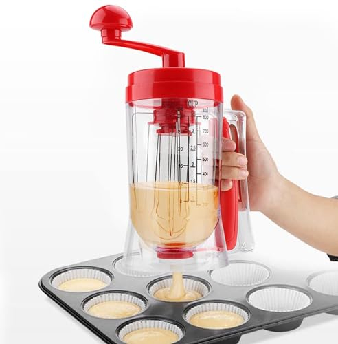 HERCHR Dispenser per pancake - Dosatore per Pastella - Dispenser per Cupcake e Muffin - Distributore di Impasto per Dolci - Dosatore per Pasta - Dispenser per Pancakes, piccoli prodotti da forno