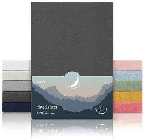 Laleni Jersey Spannbettlaken, für Baby Beistellbett & Stubenwagen, 100% Baumwolle, Oeko-TEX Zertifiziert, 2er Set, Anthrazit