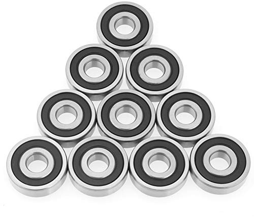 10 Stück Kugellager, 6200 2RS 10 * 30 * 9mm Rillenkugellager Doppelgeschirmte Gummi Versiegelt Lagerstahl Hochgeschwindigkeits-Kugellager