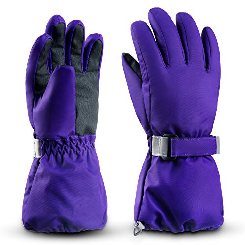ThxToms Guantes de Esquí para Niños Nieve de Invierno -15 ℃ | Cortavientos Cálido e Impermeable | Clima Frío Engrosado de Oxford | Deportes al Aire Libre Snowboard Esquí |Niño y Niña de 4 a 13 Años