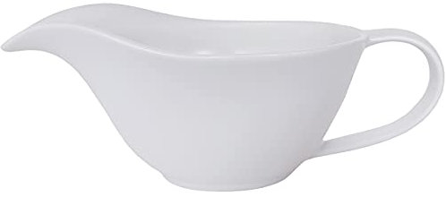 Sizikato Classic Matte Pure White Porcelain Easy Pour Gravy Sauce Boat Creamer Pitcher. 7 Oz