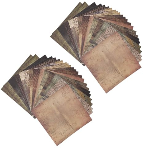 Vintage Papier Scrapbooking, 48 Blatt Journaling Scrapbook Zubehör Retro Tagebuch DIY Schreibpapier Dekorative Verschiedene Muster Aufkleber Journal Stickers Schreiben Album Papier Muster Vintage