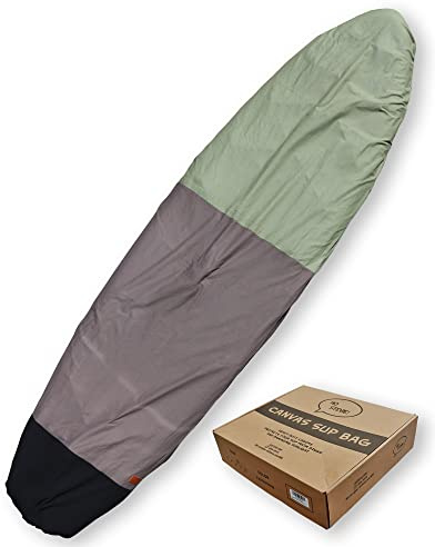 Ho Stevie! Canvas SUP Bag Cover - Durable Canvas Protective Bag for Stand Up Paddle Boards [CHOOSE 8’, 9’, 10’, 11’, 12’] (Black/Gray/Green, 11'0)