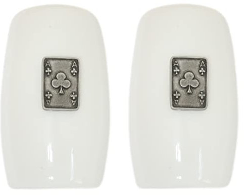 Clubs Card Suit China Salt and Pepper Shakers Cruet Set Modern White CSP 612