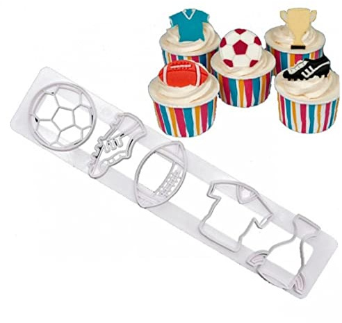 vepoty Theme Cake Cutter Mold Football Fondant Cake Cutter Sugarcraft Cookie Mold Plastic Fondant Cake Decorating Tools