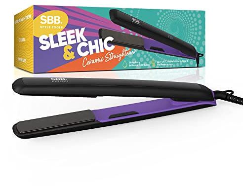 SBB Sleek & Chic Pro Keramik-Haarglätter Digital - Keramikplatten | Styling, Glätten, Locken, Ultraschnelles Aufheizen, Auto-Abschaltung, Macadamia- und Arganöl