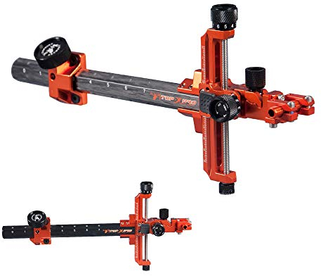 SHARROW Bogenschießen Visiere Compound Bogenvisier 9 Zoll Bogen Visier Carbon Stange Aluminium Einstellbar Zielvisier für Compound Bögen Wettbewerb RH/LH (Orange, Linke Hand)