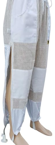 OZ ARMOUR 3 Layer Ventilated Beekeeping Pants for Men & Women – Sting-Proof Bee Pants with Leg High Zippers, Pockets, and Comfortable Mesh Protection (XS)