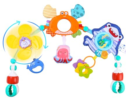 TIDEVAN Baby Activity Arch Universal Baby Activity Activity Arch Bar Barnvagn Leksaker Hängspel för bilbarnstol Musikal Solstol Leksak för 0-3 år Pojkar Flickor