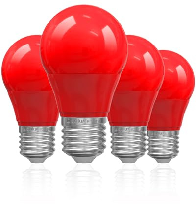 Bonlux 4x4W E27 Rote LED Glühbirne, E27 rote Dekorative LED Glühbirne, 35W roter Glühbirnenersatz, geeignet für Halloween, Weihnachten, dekorative Lichter