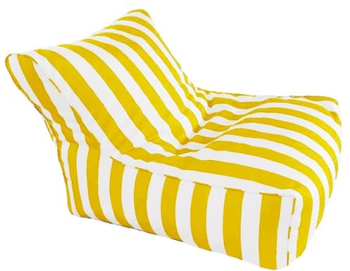 SXBCyan Housse Flottante pour Pouf (sans Rembourrage) Fauteuil Pouf de Piscine, Housse de Bean Bag Oxford rayée pour Adulte pour Plage Jardin(Yellow-Stripe)
