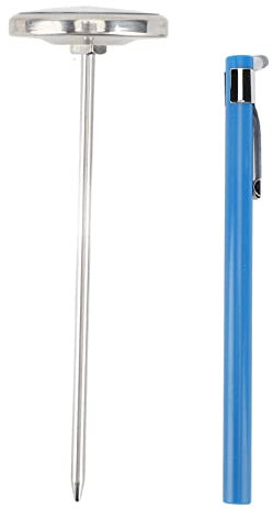 Tissting Milch Thermometer Sofortiges Ablesen Thermometer mit 12,5cm Edelstahl Sonde, 10–110 °C Zifferblatt Küchenthermometer für Milchschaum, Kaffee, Grill, Schokolade, Wasser