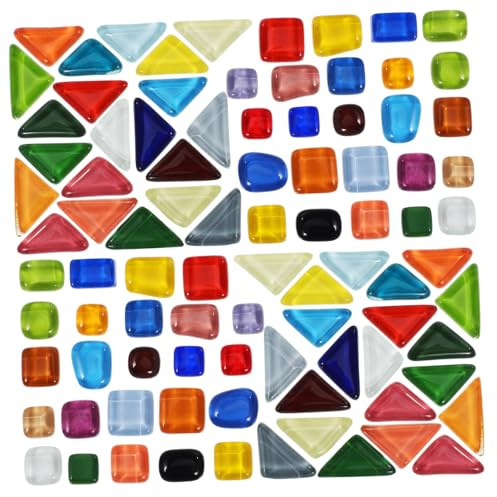 SHINEOFI Mosaicos De Vidrio Piedras De Cristal Piezas De Mosaico Artesanales Juego De Mosaicos De A Todo Color De 200 G