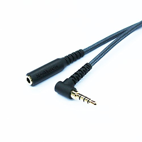 ABLET 3,5 mm Kopfhörer-Verlängerungskabel, TRRS Audio-Stereokabel, rechtwinkliges 4-poliges 3,5 mm 1/8 Zoll Stecker auf 4-poliges 3,5 mm 1/8 Zoll Buchsenkabel (Mikrofon-kompatibel) 2 m