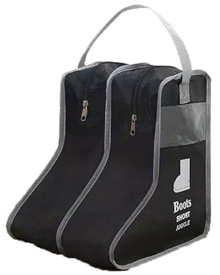 BSLVWG Boot Aufbewahrungstasche,Tragbare kurze Stiefel Hohe Stiefel Lagerung mit transparentem Fenster,Schuhärmel für Reisen,Jagd Wandern Angeln Boot Tragetaschen für Männer und Frauen (Schwarz, kurz)
