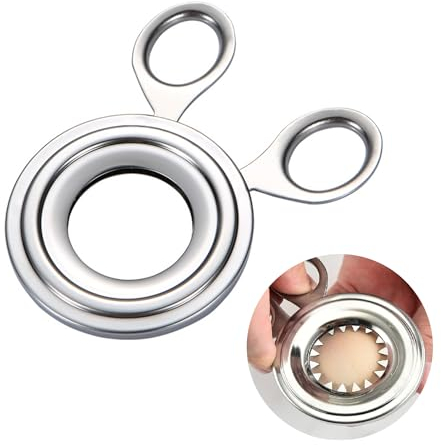 Abridor de huevos, cortador de huevos de acero inoxidable para ahorrar tiempo, cortador de huevos gourmet, abridor de huevos de acero inoxidable, cortador de huevos crudos y cocidos, herramienta de