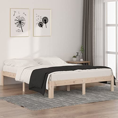 ARKEM Massivholzbett Holzbett Betten Bed Frame Massivholzbett Bettgestell Kiefer 140x190 cm - 810345