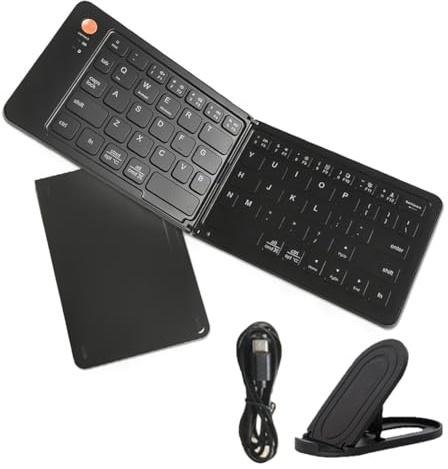 Suoumwa Mini Teclado Bluetooth Plegable Portátil para Teclado de Teléfono Móvil iOS/Android/Tablet