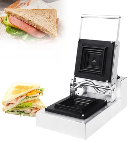 FJYAWEN Sandwichera, Gofrera Multifunción, Sandwichera Comercial, Panini Grill, Desayuno Tostado Panini Gofre Casero, para Hogar/Panaderías/Supermercados,A