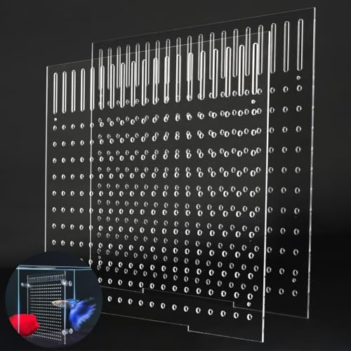 byepica 2Pcs Acrylic Fish Tank Dividers with Suction Cups, Clear Isolation Board for Easy Installation and Assembly, DIY Design for Aquarium, 15.74 X 11.81