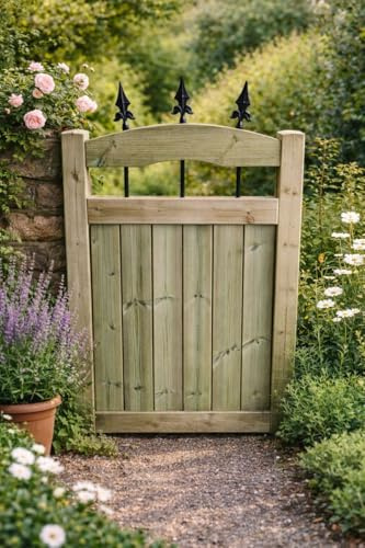 Wooden Garden Dome Gate Pedestrian 3 ft 90cm wooden garden gate, (90 cms High x 90 cms Wide x 5 cms Deep)