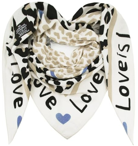 Gloop Sciarpa triangolare da donna, XXL, senza graffiare la pelle, sciarpa autunnale, sciarpa estiva, sottile e leggera, made in Italy, beige e blu, Taglia unica