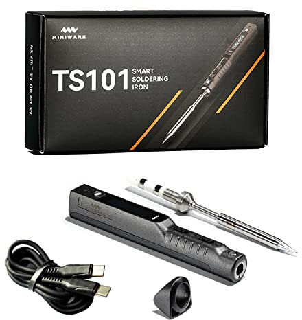 MINIWARE Original TS101 Lötkolben Upgrade von TS100 Portable Digital OLED 50-400℃ Temperatur einstellbar USB Typ C Schnelle Heizung Lötkolben (TS-B2 TIP)