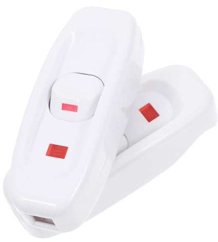 HOMSFOU 2pezzi Interruttore Bilanciere in Serie Con Indicatore Led Per Cavo Lampada e Piccoli Elettrodomestici Protezione Sovraccarico Installazione Facile Per Illuminazione Domestica