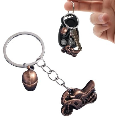 SGERUFZ 1 Porte-clés Moto, Mini Porte-clés 3D, Idées Cadeaux Moto et Motards, Charms d'anniversaire et de fêtes, Lucky Charms Motards