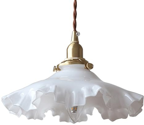 E14 Light Source Single Head Pendant Lamp, Personalized Glass Hanging Lamp Shade, Ceiling Lighting Fixtures, Living Room Bedroom Study Room Decoration Pendant Light