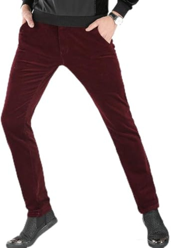 Oanviso Homme Pantalon en Velours Hiver Chaud Chino Pantalons avec Poches Vintage Élastique Business Doux Slim Fit Pants de Costume Coupe Droite