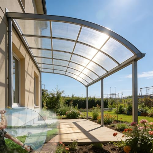 1-3mm Clear Greenhouse Roof Panels, Sunlight Panel, cuts Easily, Plastic Roof Panels, Clear Roof Panels, Greenhouse Sheets, Suitable for Patios, Partitions(1 * 1m*1.8mm/3.3 * 3.3ft*0.07in)