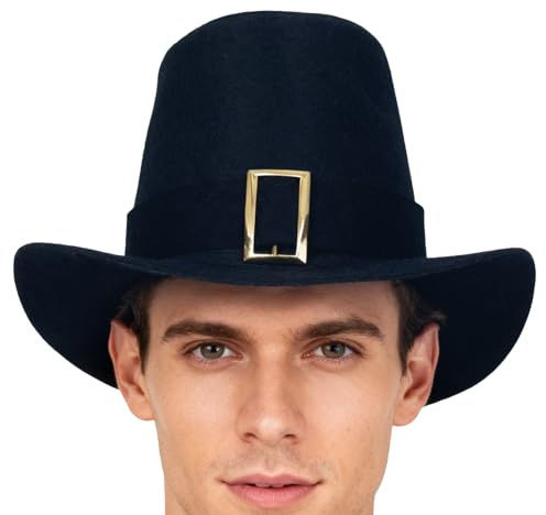 Pilger hattkostym – justerbar passform klassisk svart design, ny cylinderstil huvudbonad, lätt slitstark bearbetning | traditionellt tillbehör för skördefest cosplay