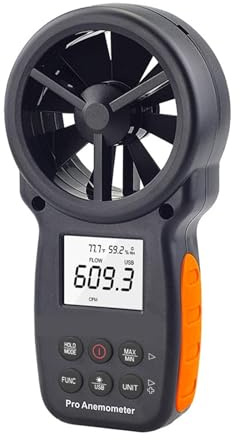 Anemometers, Digital Anemometer Handheld Meter with USB Connect Air Flow Measure Wind Temperature/Speed chill