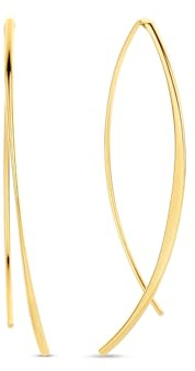 JACKIE GOLD Schmuck Damen | 14 Karat / 585 Echt Gold Ohrschmuck | Mayfair JKE23.359 | Länge 4 mm | Ohrringe Ohrhänger ohne Verschluss