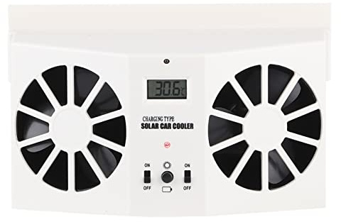 Dilwe Ventilador Enfriador de Energía Solar para Automóvil, Ventilación de Aire Solar para Automóvil ABS con Enfriamiento de Escape de 2W 3000 R M, Batería Incorporada de 3.6V 600mA, Universal para