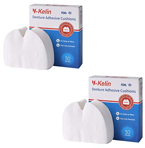 Y-Kelin Denture Adhesive Cushions Upper 30 Pads, 2 pack