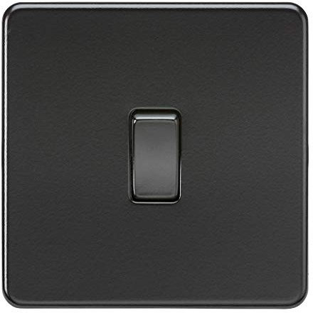 Knightsbridge SF2000MBB Screwless 1G 2-Way Switch, 230 V, Matt Black