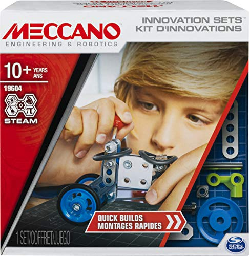 Meccano 6047095 - Kit de invenciones de Montaje rápido, con 79 Piezas y 2 Herramientas - Juego de construcción - Juguete Infantil, a Partir de 10 años de Edad (versión en francés)