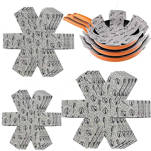 Xutong - Padella e vaso protettivi, 12 pezzi, in feltro imbottito, con stampa premium, cuscinetti separati per intercalare e proteggere le superfici della vostra cucina per evitare graffi