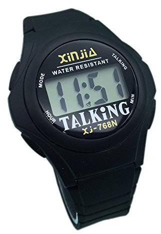 Orologio Parlante Digitale Nero con Allarme Annoce dell'ora in francese per Aveugle e Le Persone Malvisore FR-768TF