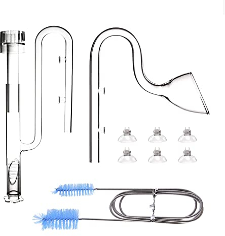 FZONE Aquatic Glass Lily Pipe Set mit Lily Skimmer Zufluss und Lily Abfluss für 16/22-mm(5/8''ID.) Aquarium Filter Tubing