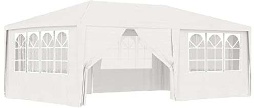 vidaXL Gazebo Professionale con Pareti Tenda da Esterni Tendone per Feste Padiglione per Eventi Accessori per Giardino Telone 4x6 m Bianco 90 g/m²