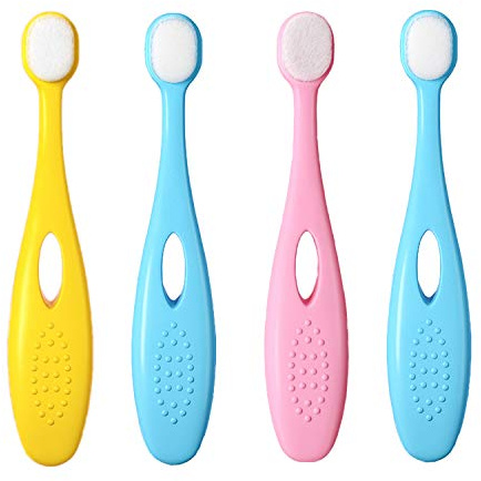 EasyHonor Baby Toothbrush for Age 1-3 Years Old, Extra Soft Toothbrush with 10000 Floss Bristle for Toddler Gum Care. (4Pcs)